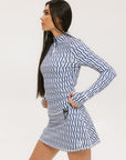 Bea Base Mock - Indigo/White Fa Pattern