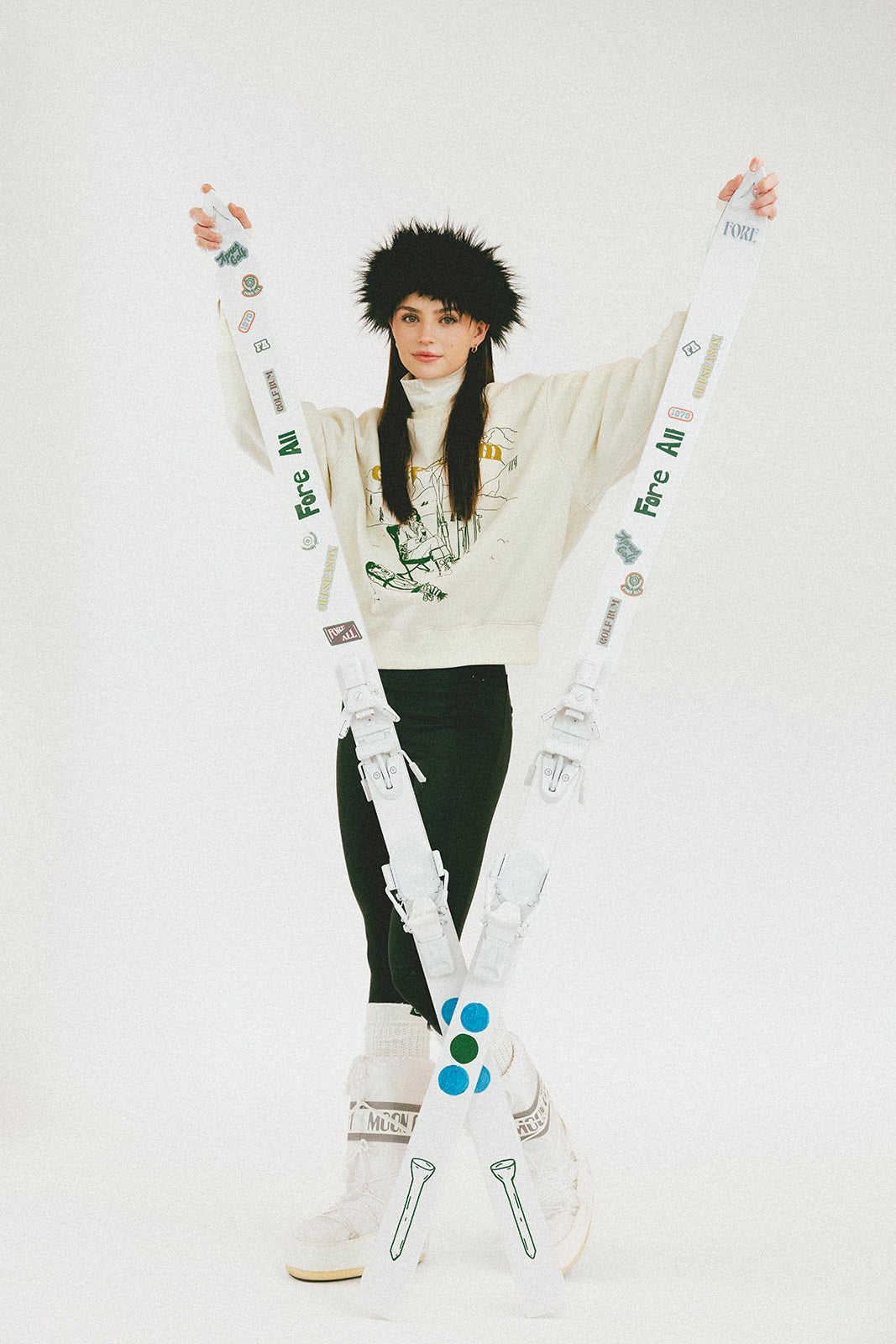 Ski Run Sweatshirt - Sugar/Green