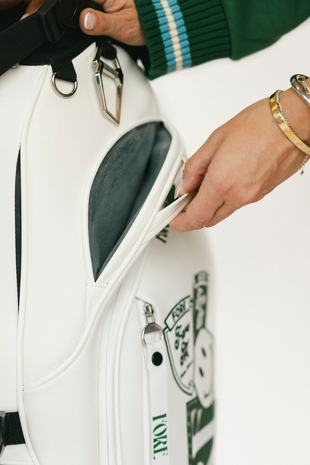 University Golf Bag - Green/White Patches