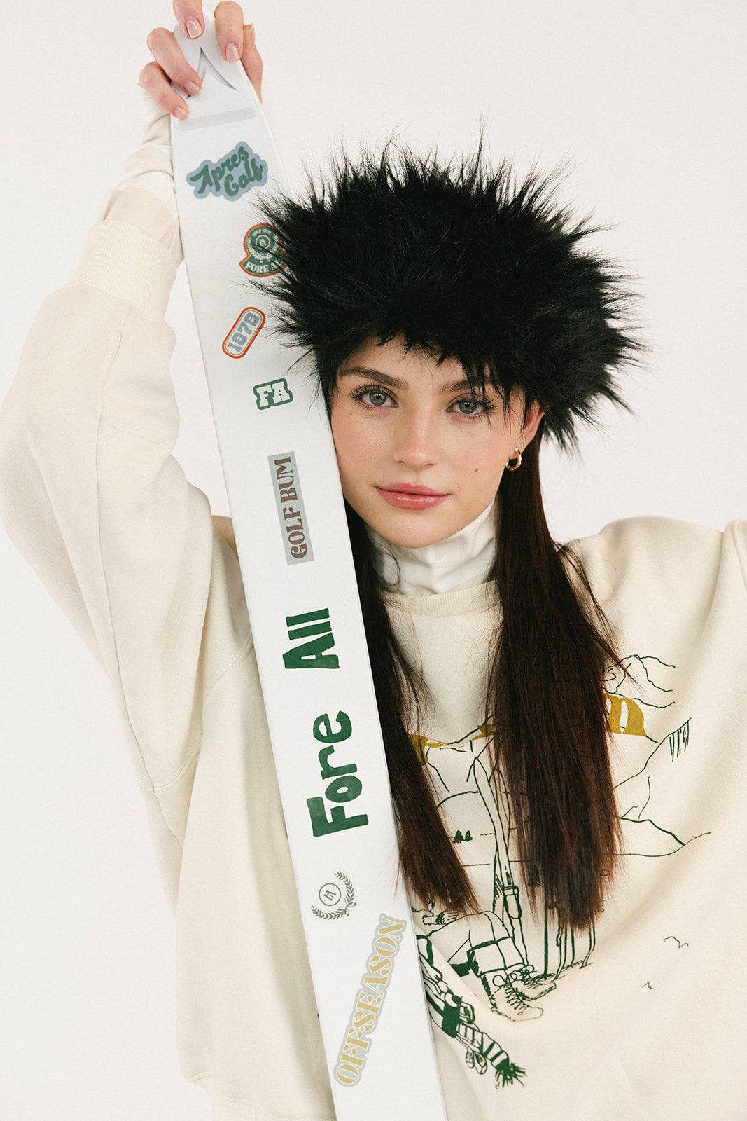 Ski Run Sweatshirt - Sugar/Green