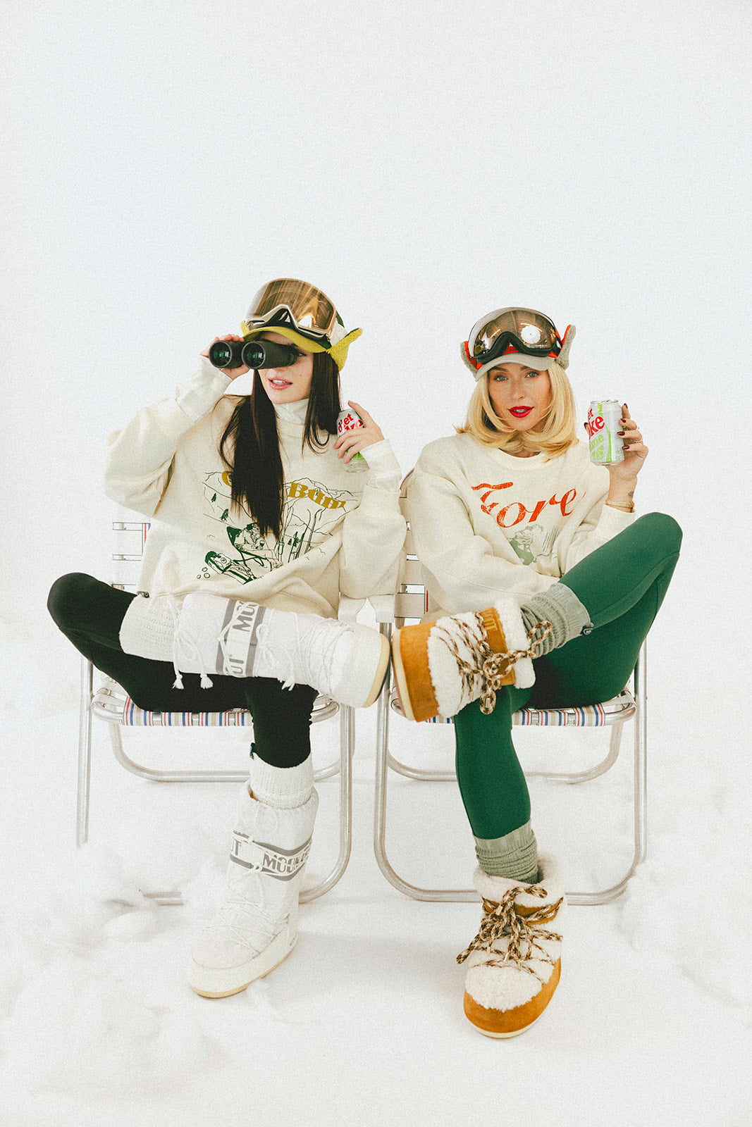 Ski Run Sweatshirt - Sugar/Green