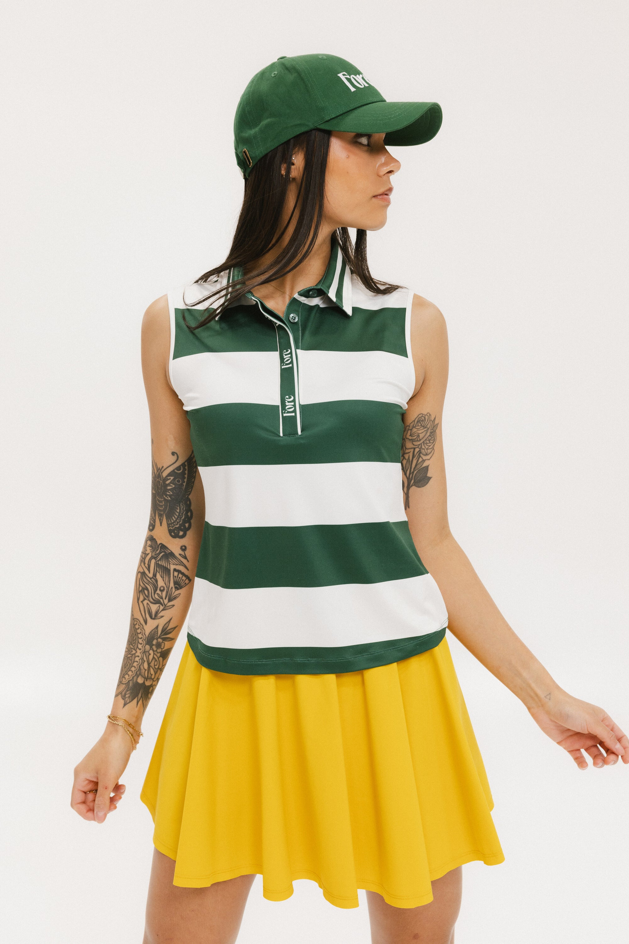 Moore Polo - Green/White Stripes