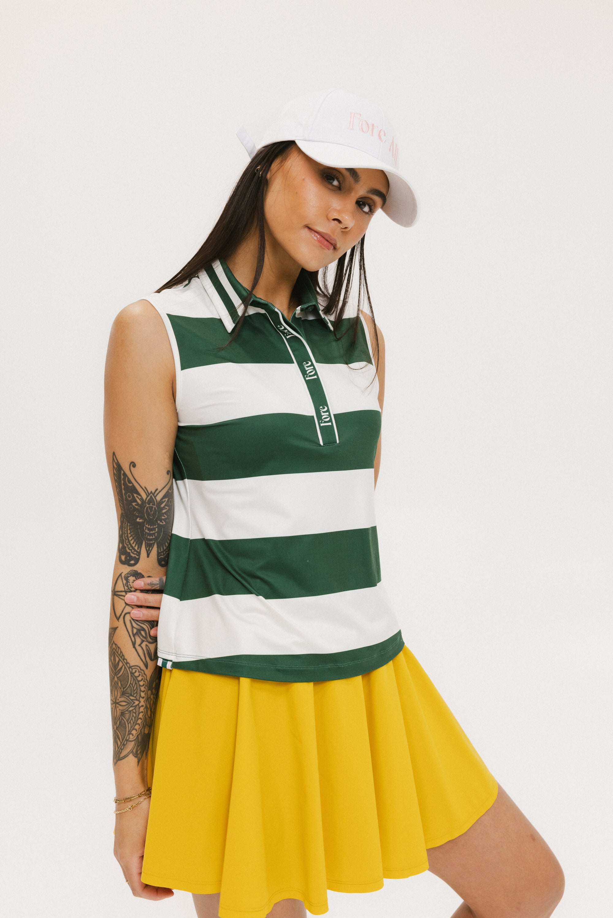 Moore Polo - Green/White Stripes