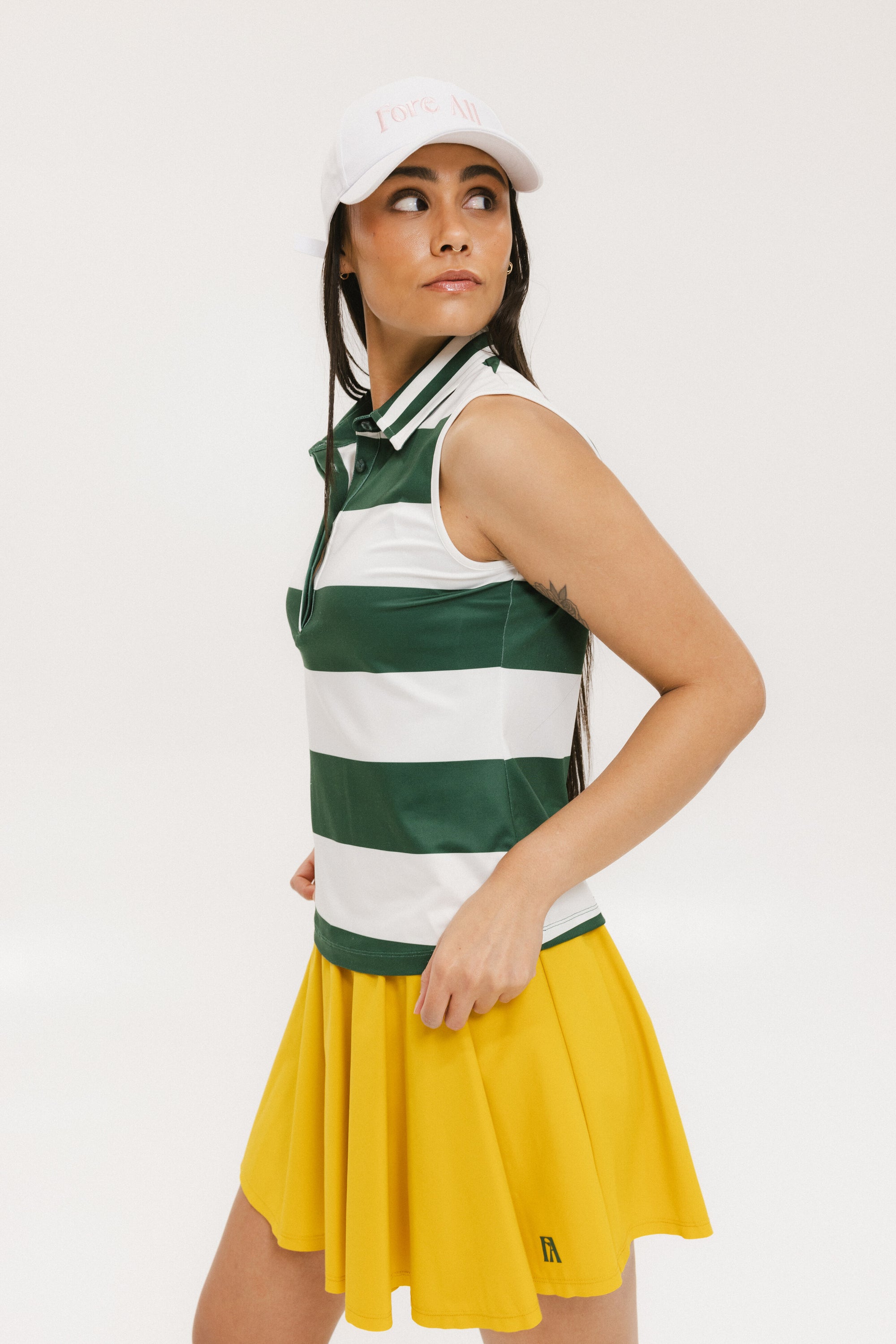 Moore Polo - Green/White Stripes