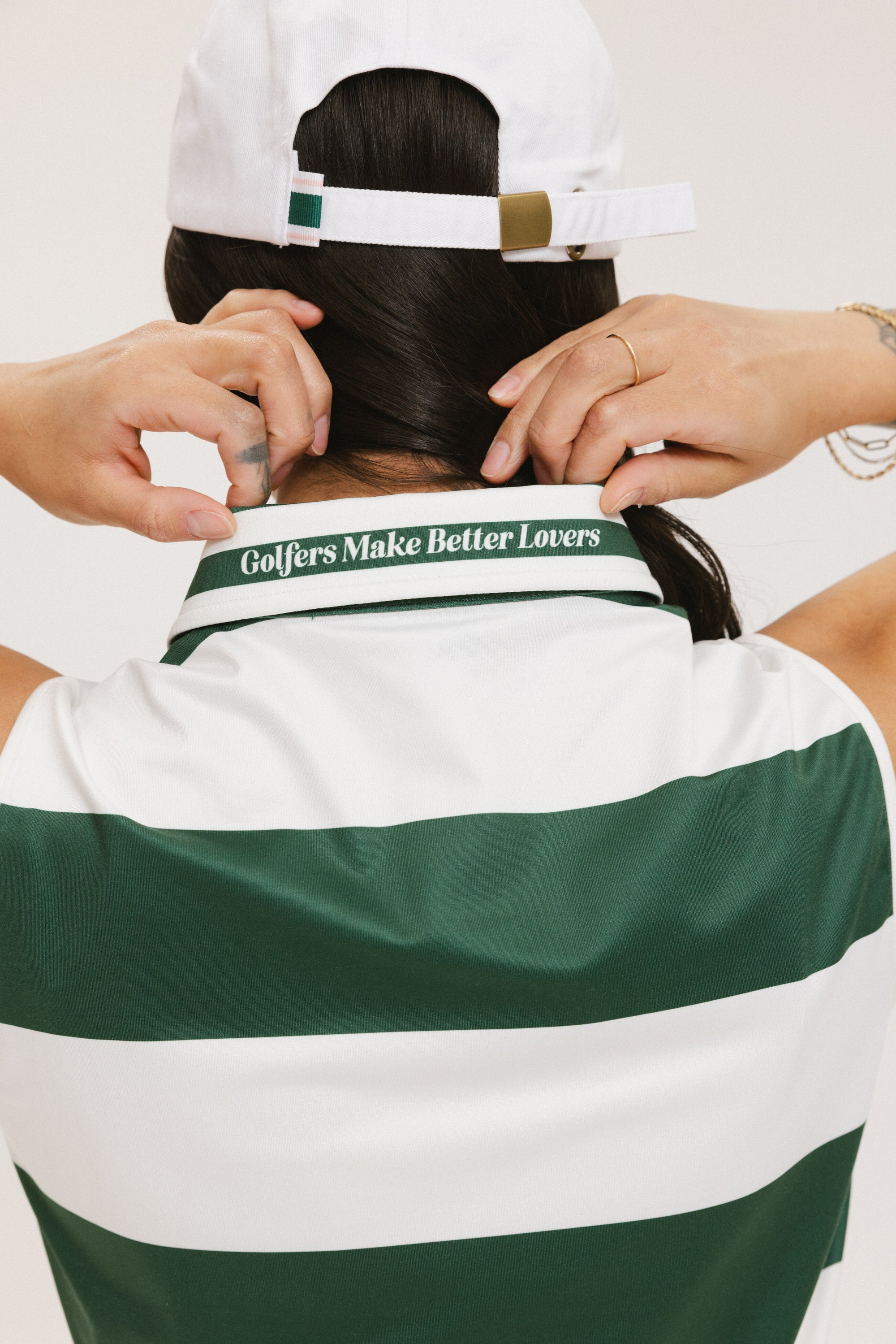 Moore Polo - Green/White Stripes