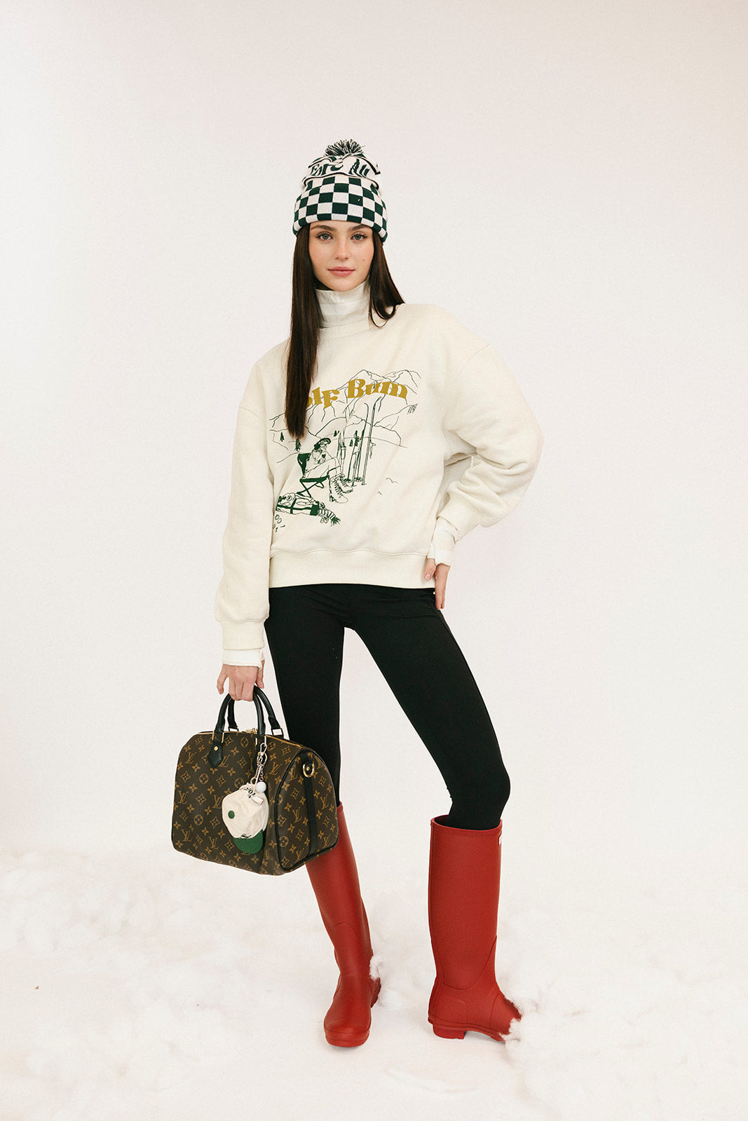 Ski Run Sweatshirt - Sugar/Green