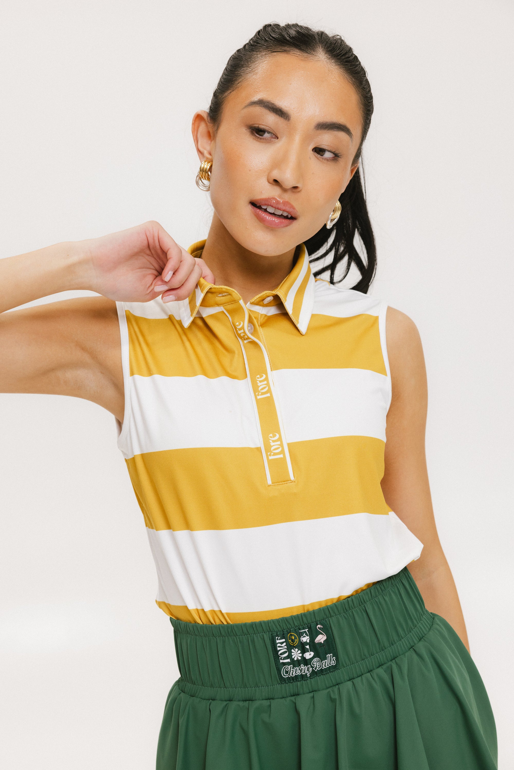 Moore Polo - Mustard/White Stripes