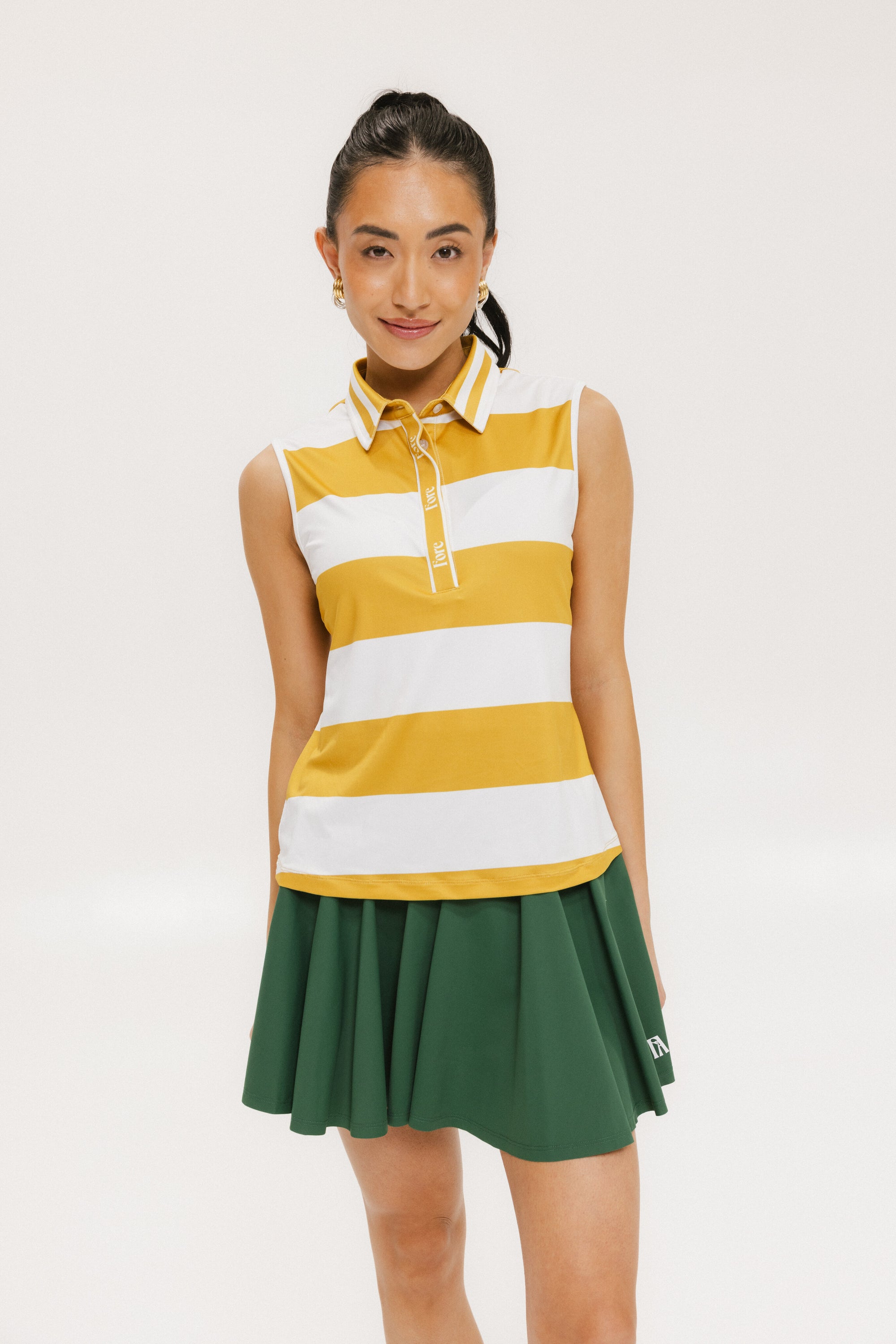 Moore Polo - Mustard/White Stripes