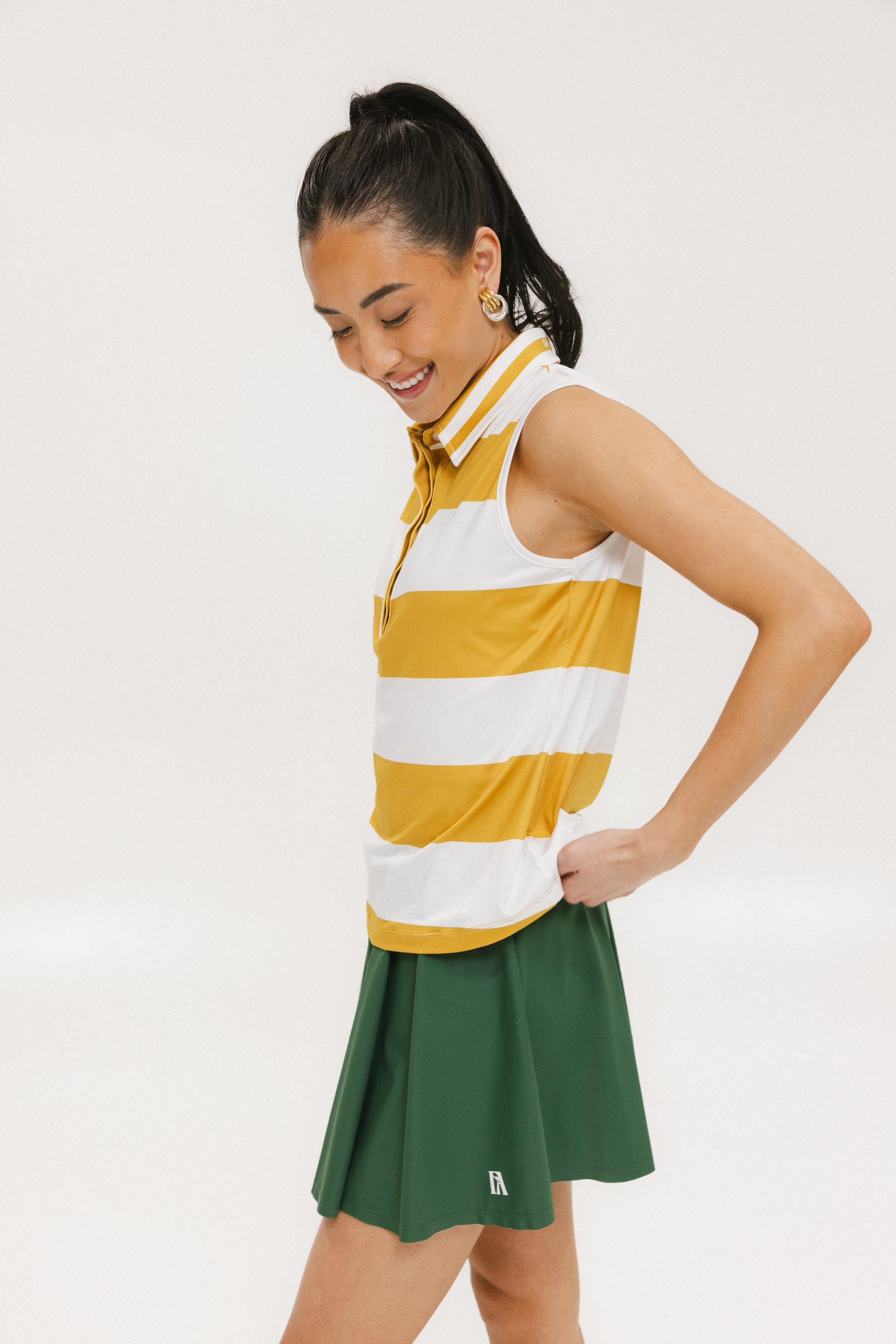Moore Polo - Mustard/White Stripes