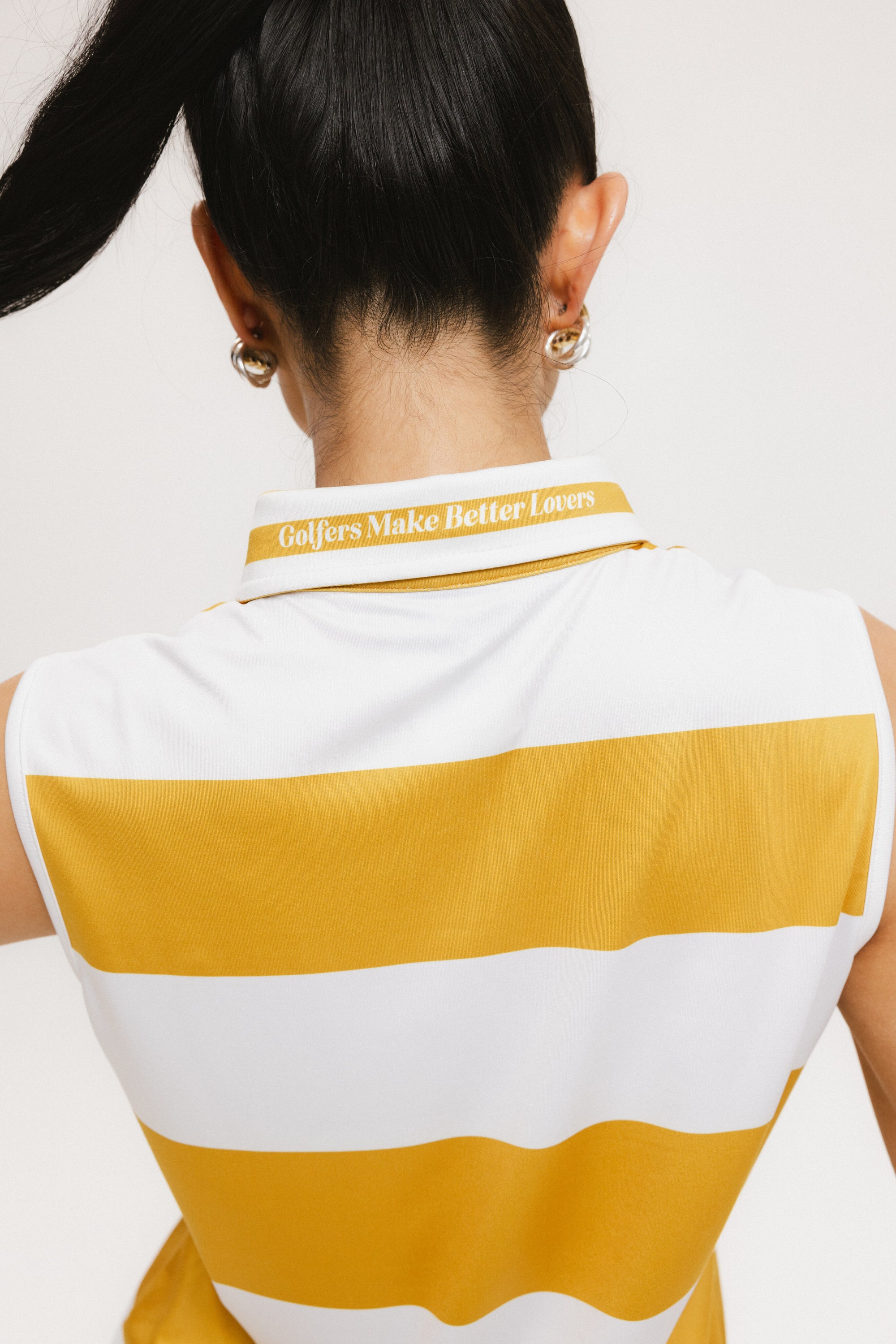 Moore Polo - Mustard/White Stripes