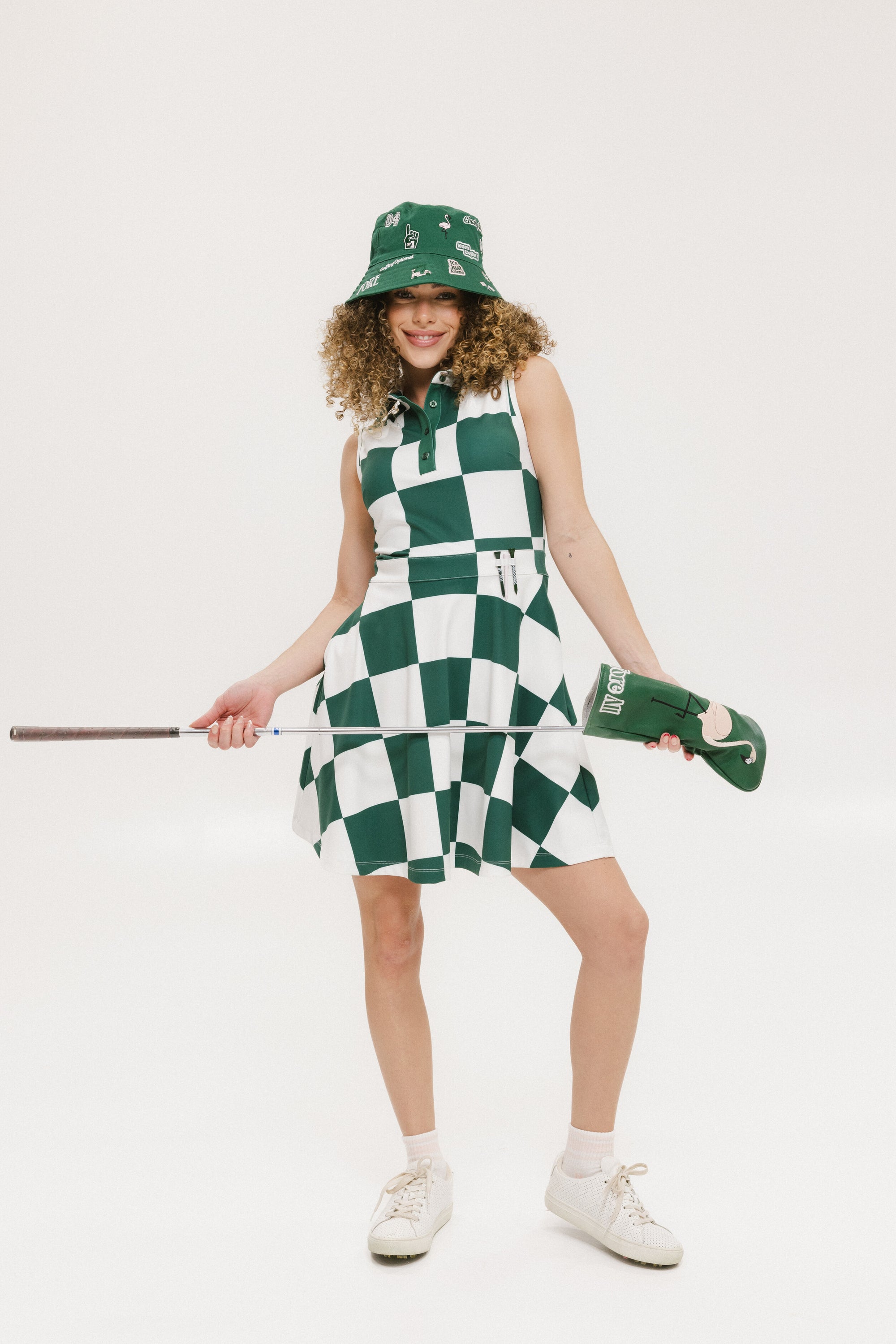 Jordan Dress - Green/White Checkered