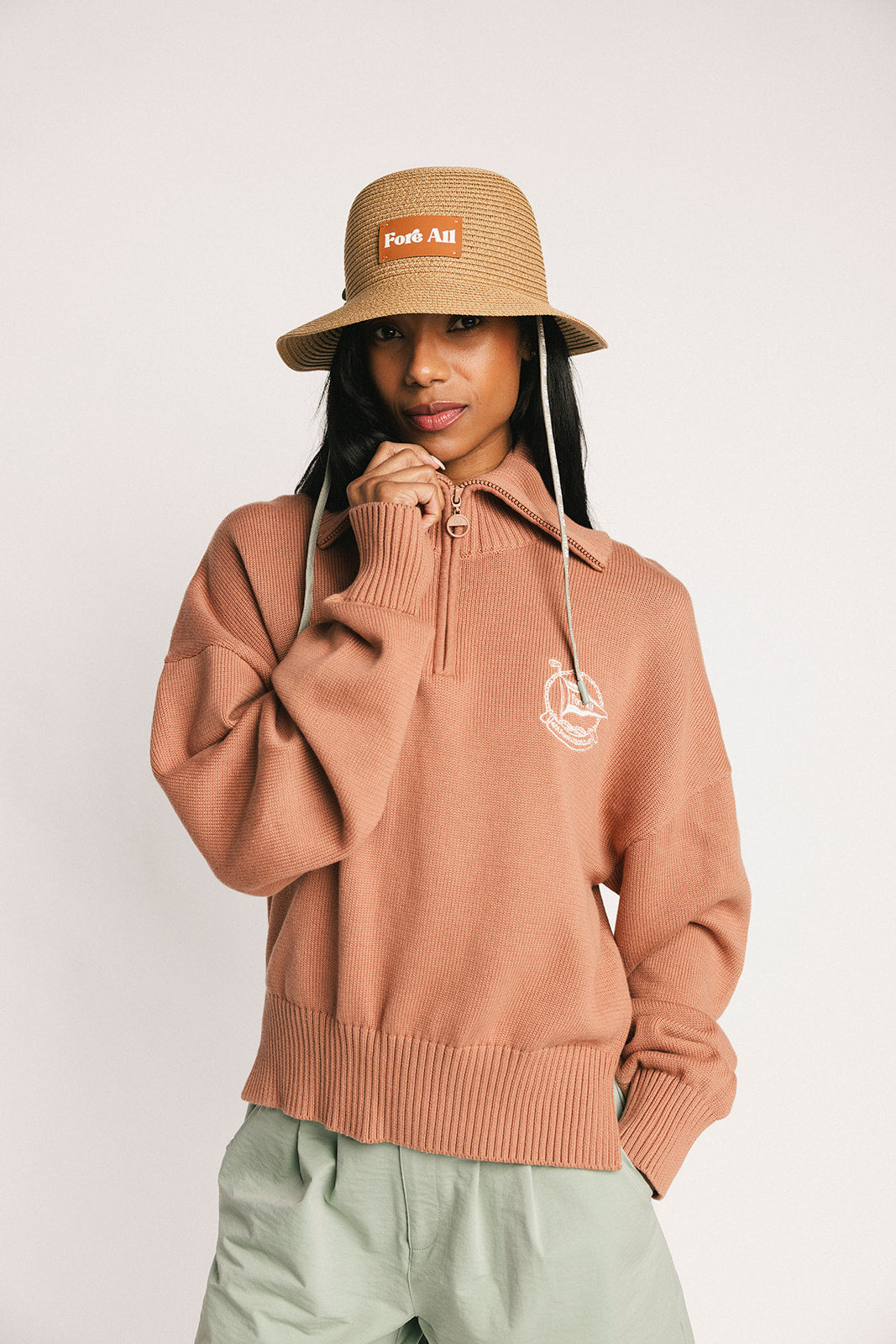 Nautical Quarter Zip - Saddle