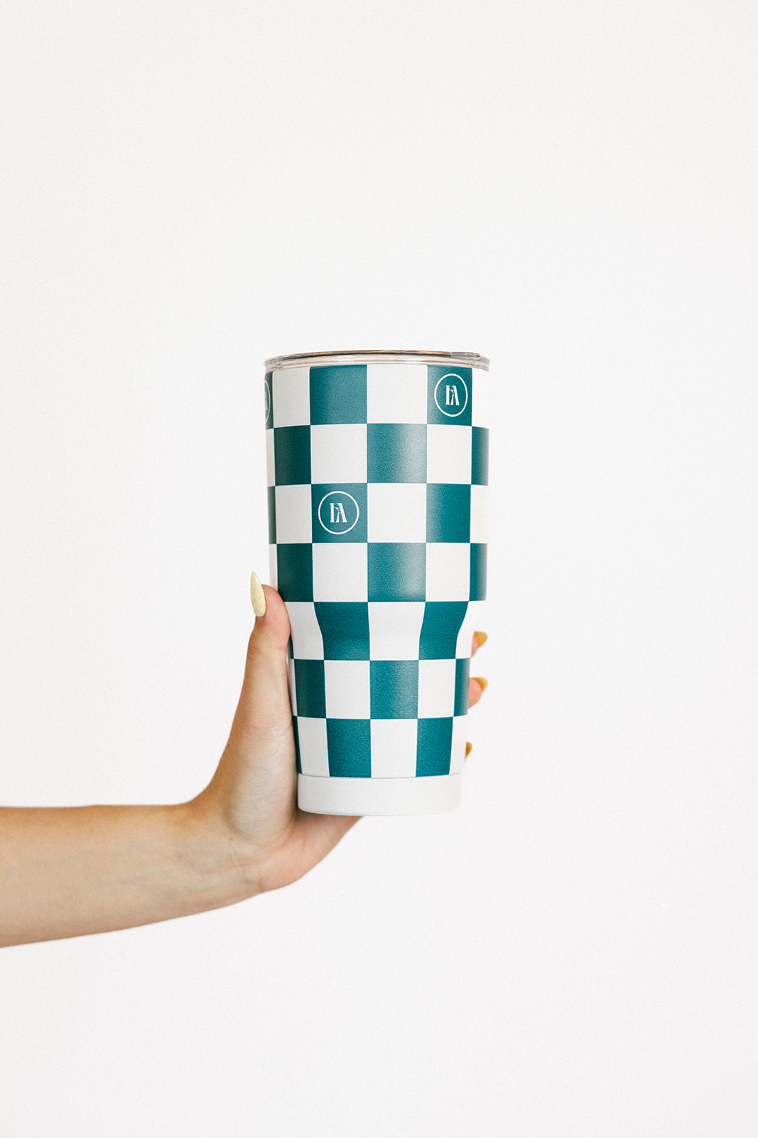 Prezzy Tumbler - Green/White Checkered