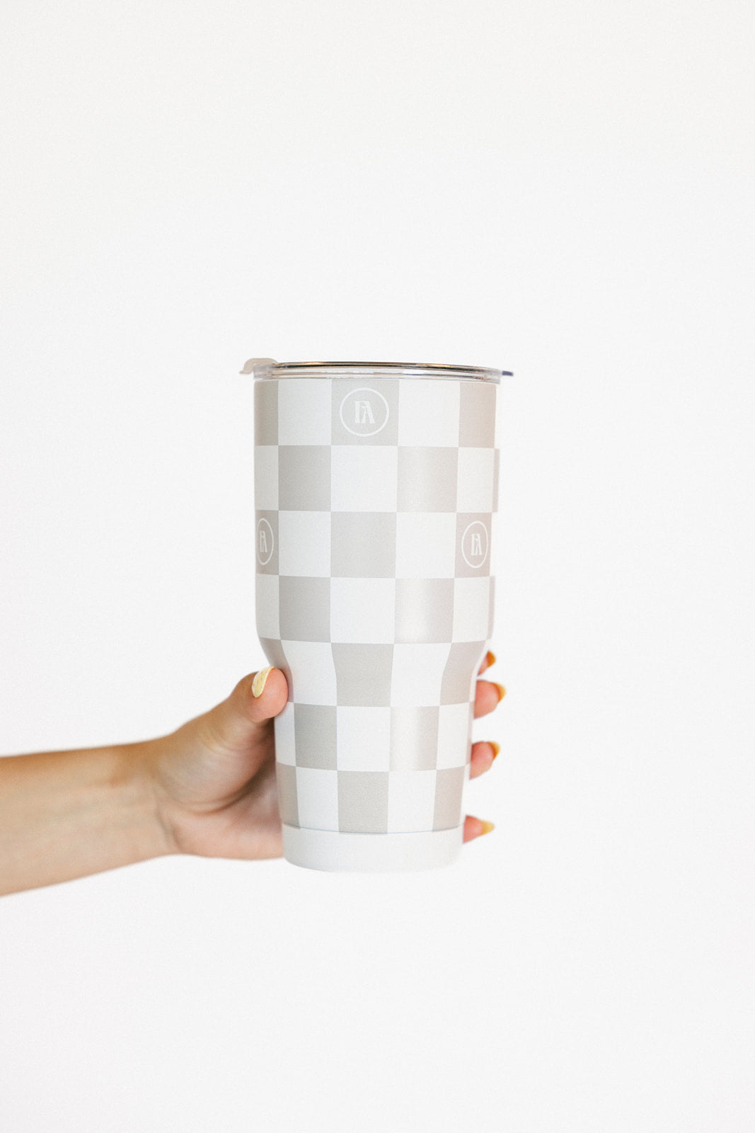 Prezzy Tumbler - Sand/White Checkered