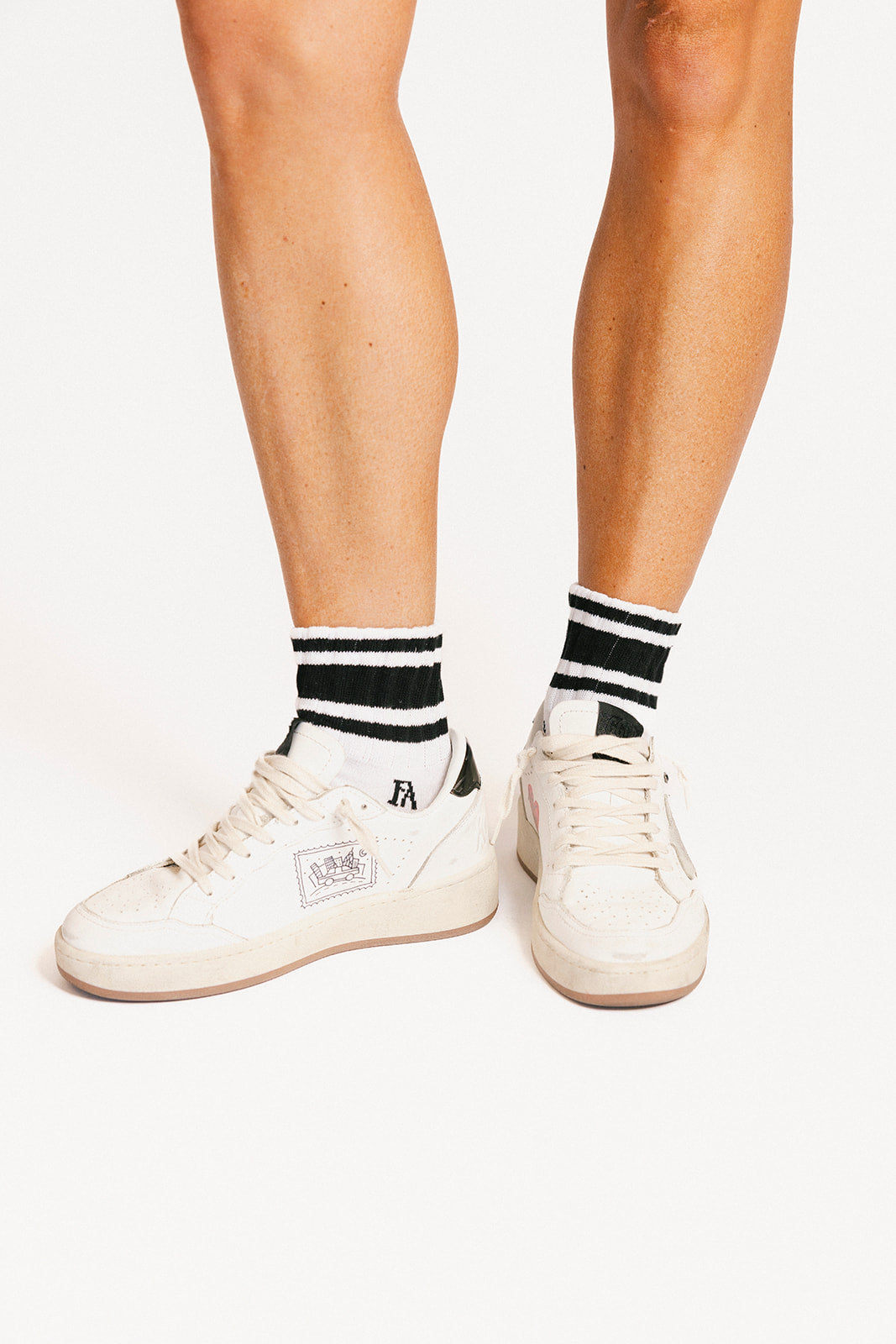 Retro Quarter Sock - Black