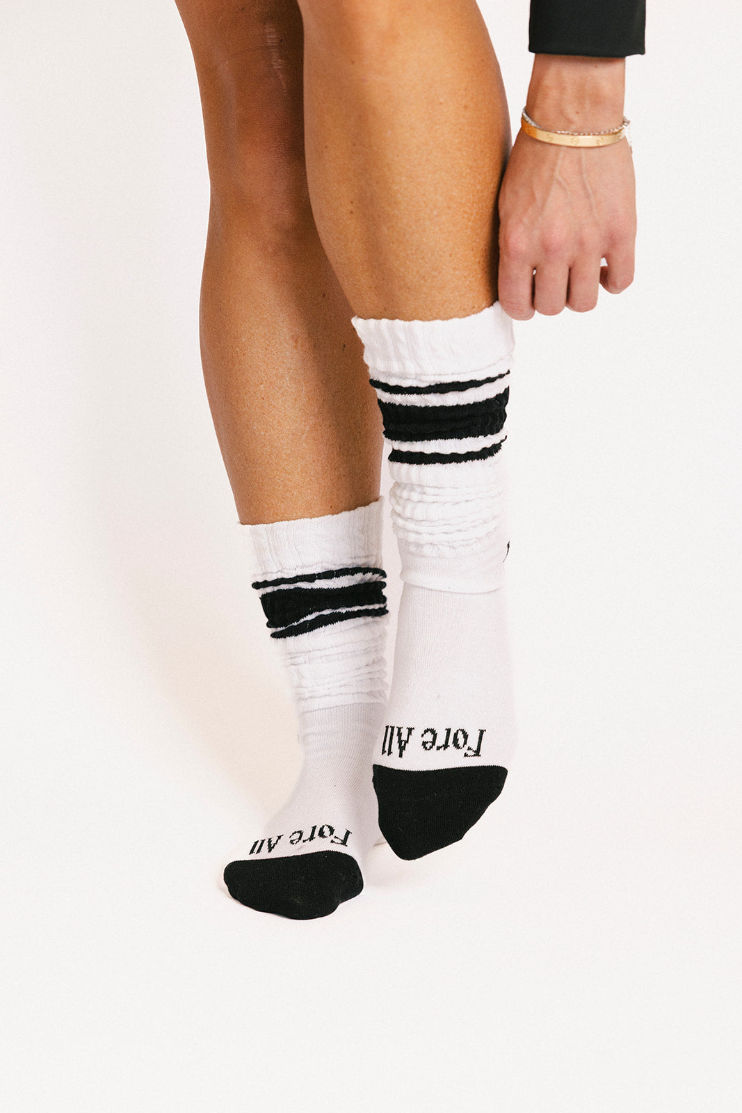 Retro Knee High Sock - Black