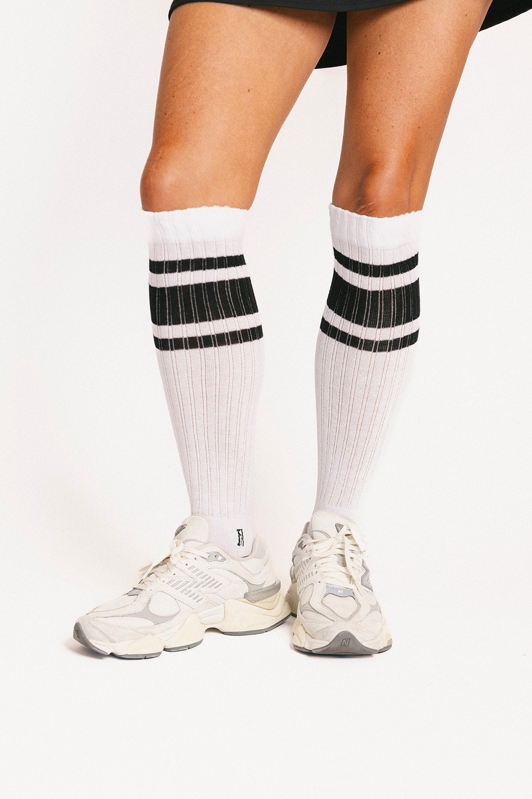 Retro Knee High Sock - Black
