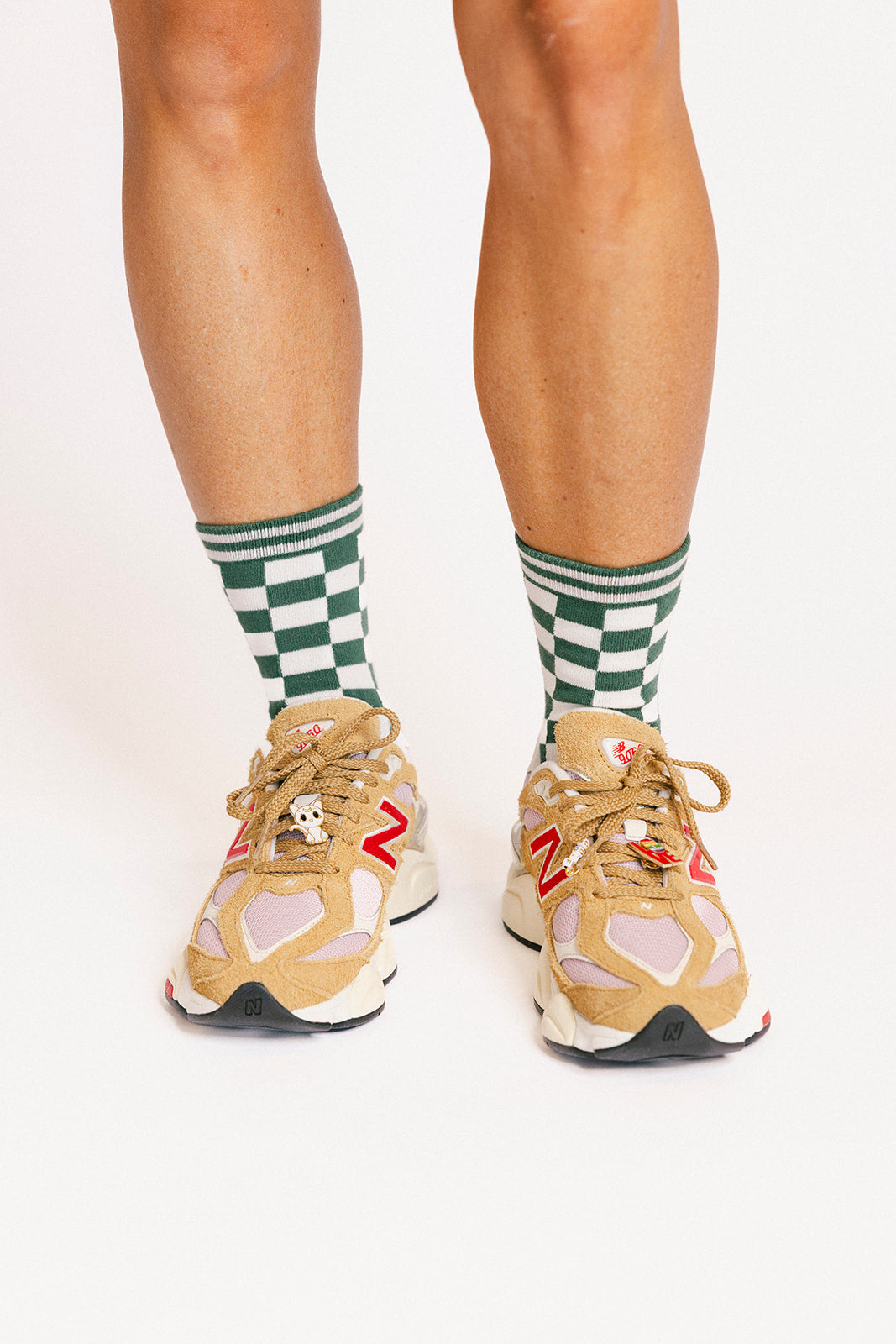 Charlie Crew Sock - Green Checkered