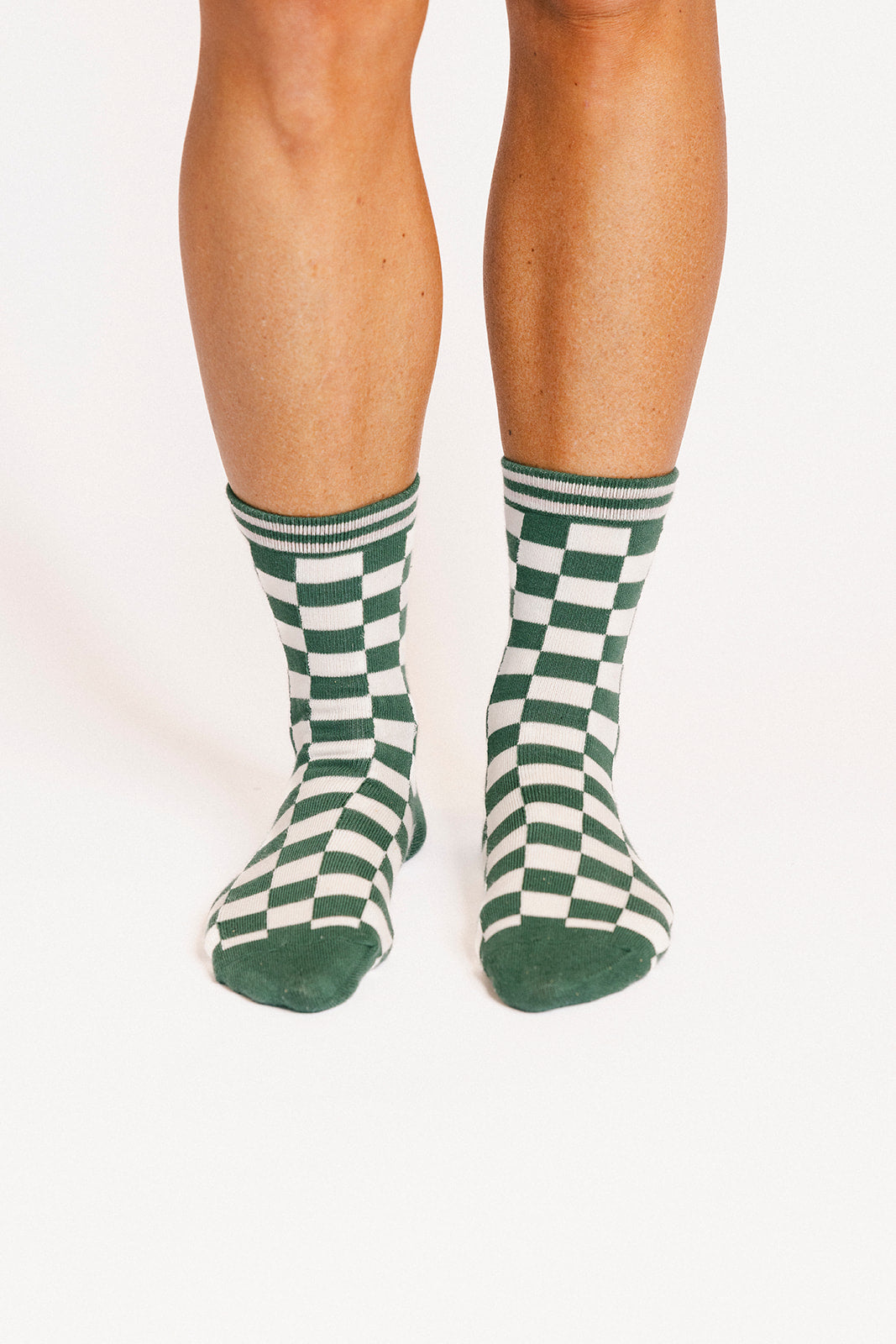 Charlie Crew Sock - Green Checkered