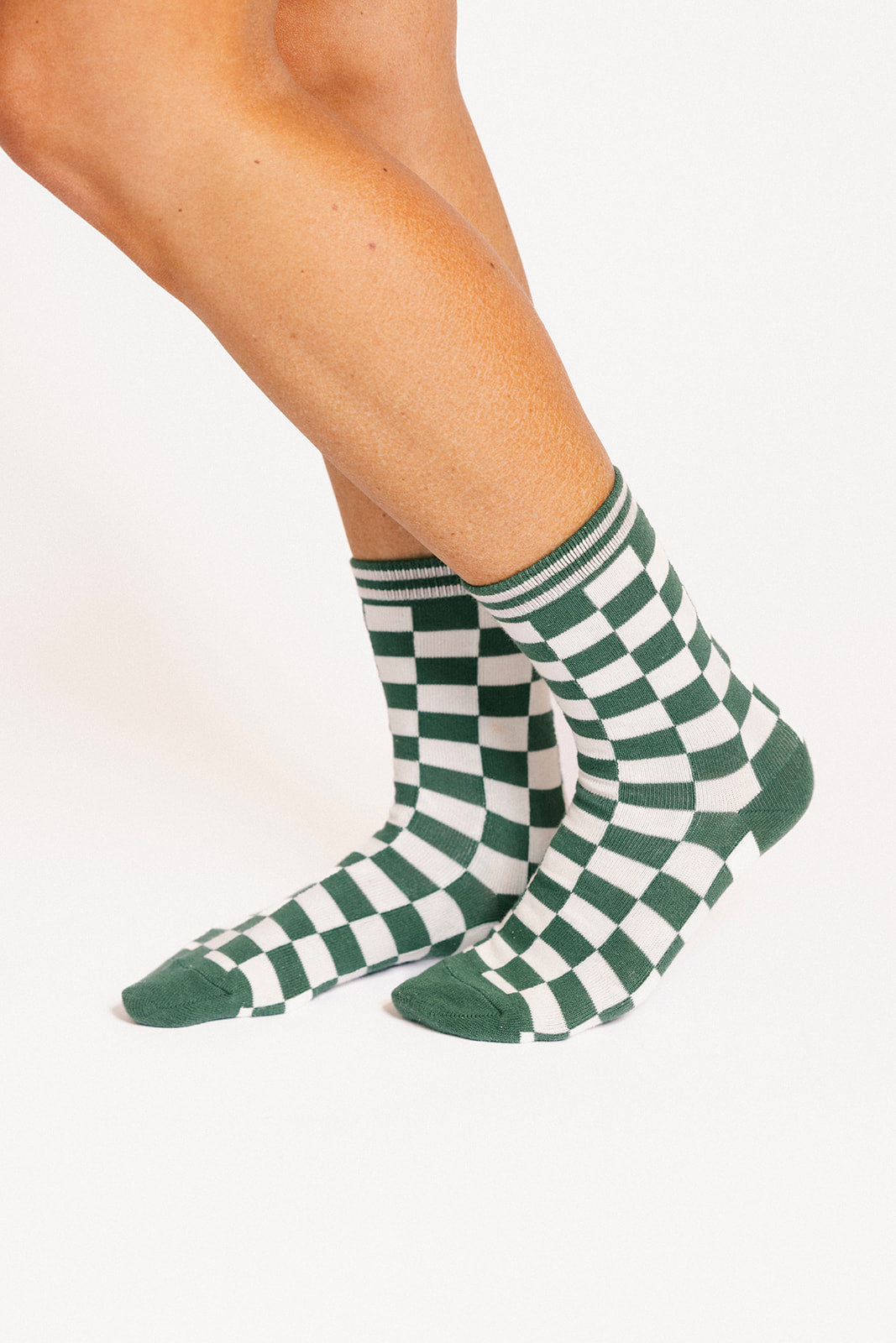 Charlie Crew Sock - Green Checkered