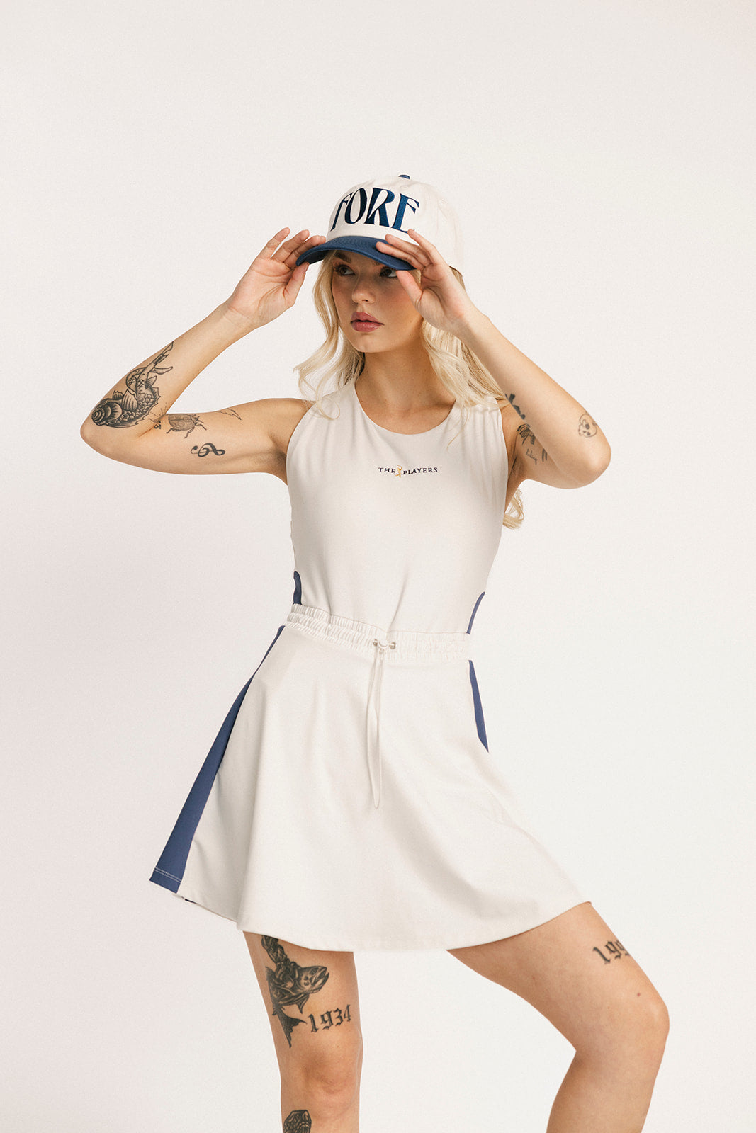 Taylor Dress - Indigo/White