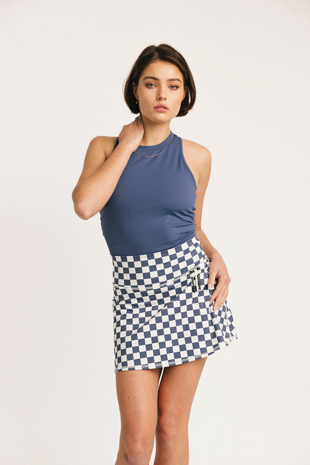 George Skirt - Indigo/White Checkered
