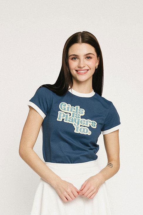 Ringer Tee - Girls Is Players Too Indigo