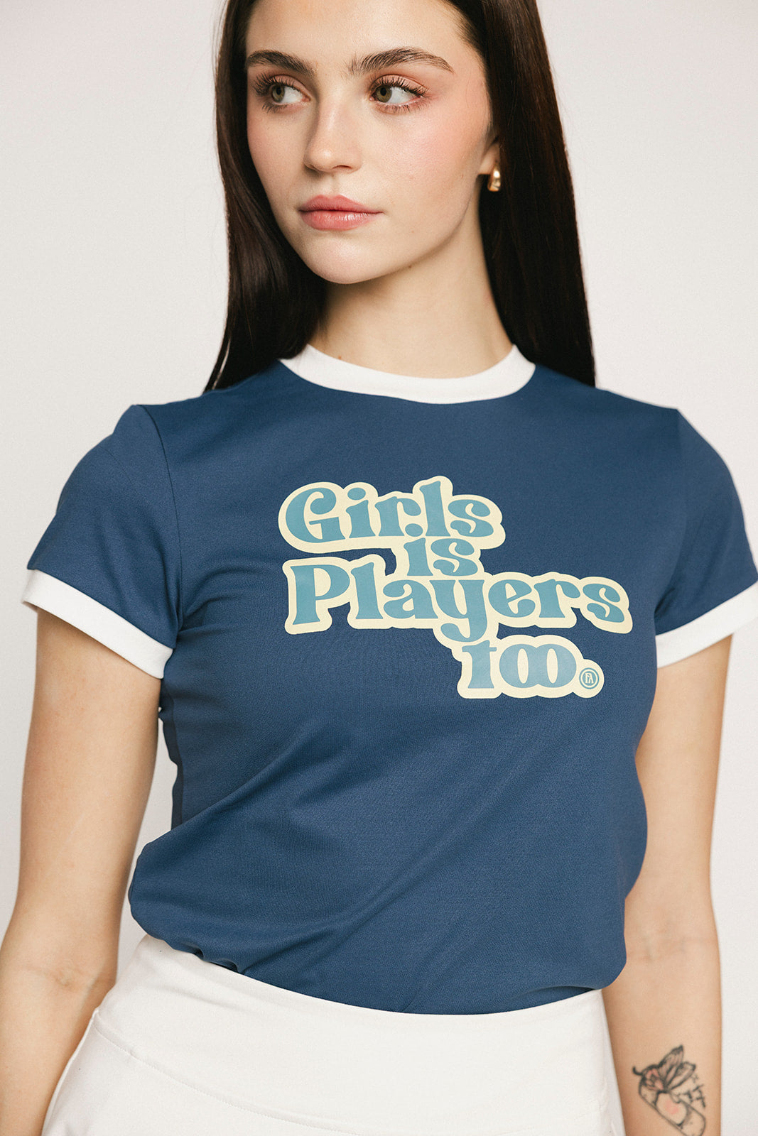 Ringer Tee - Girls Is Players Too Indigo