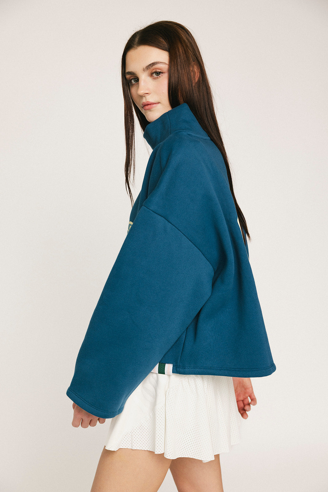 Diana Mock Neck Sweatshirt - Girls Is Players Too Indigo