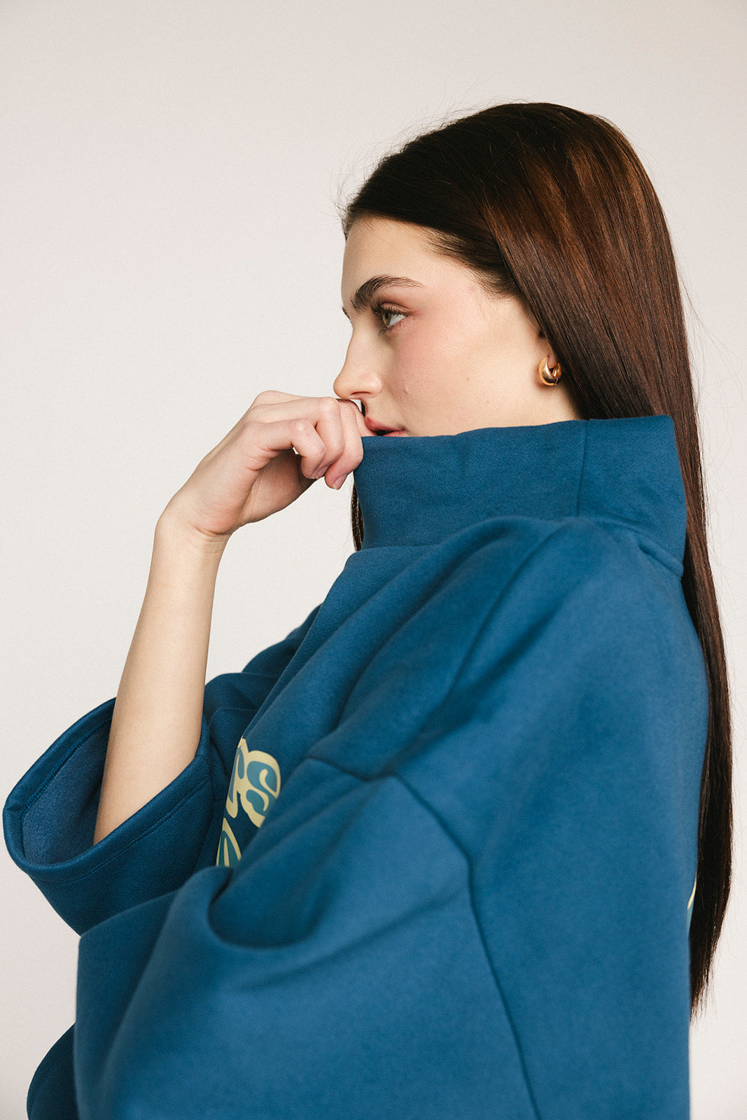 Diana Mock Neck Sweatshirt - Girls Is Players Too Indigo