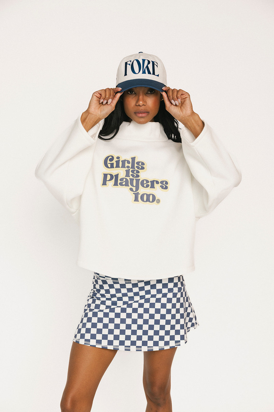 Diana Mock Neck Sweatshirt - Girls Is Players Too White