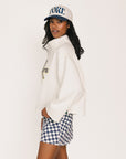 Diana Mock Neck Sweatshirt - Girls Is Players Too White