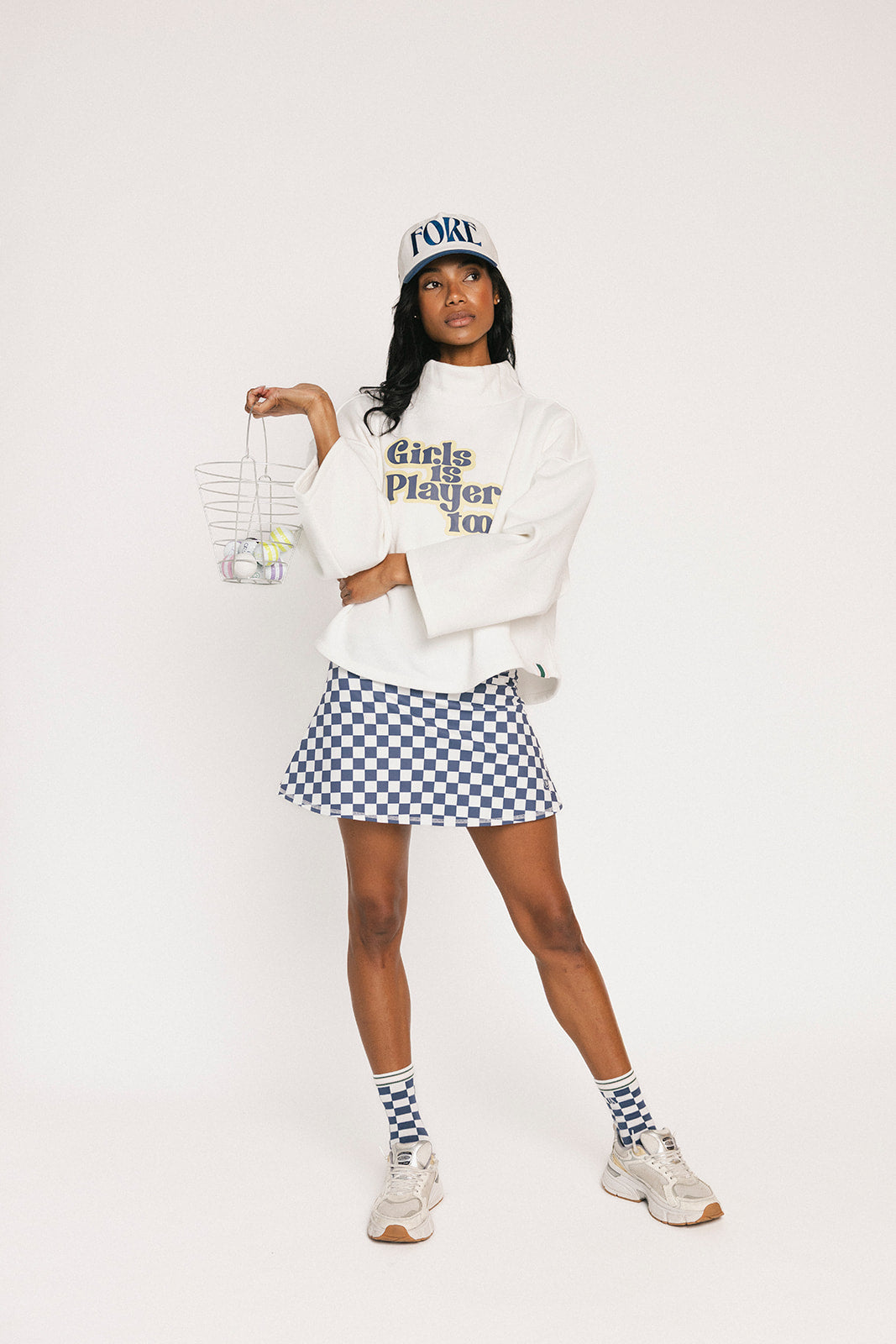 Diana Mock Neck Sweatshirt - Girls Is Players Too White