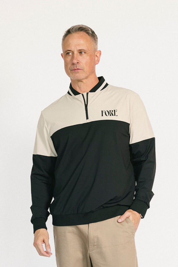 Hamilton Quarter Zip - Black/Sand