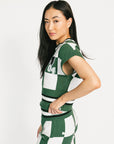 Kennedy Top - Green/White Checkered