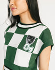 Kennedy Top - Green/White Checkered