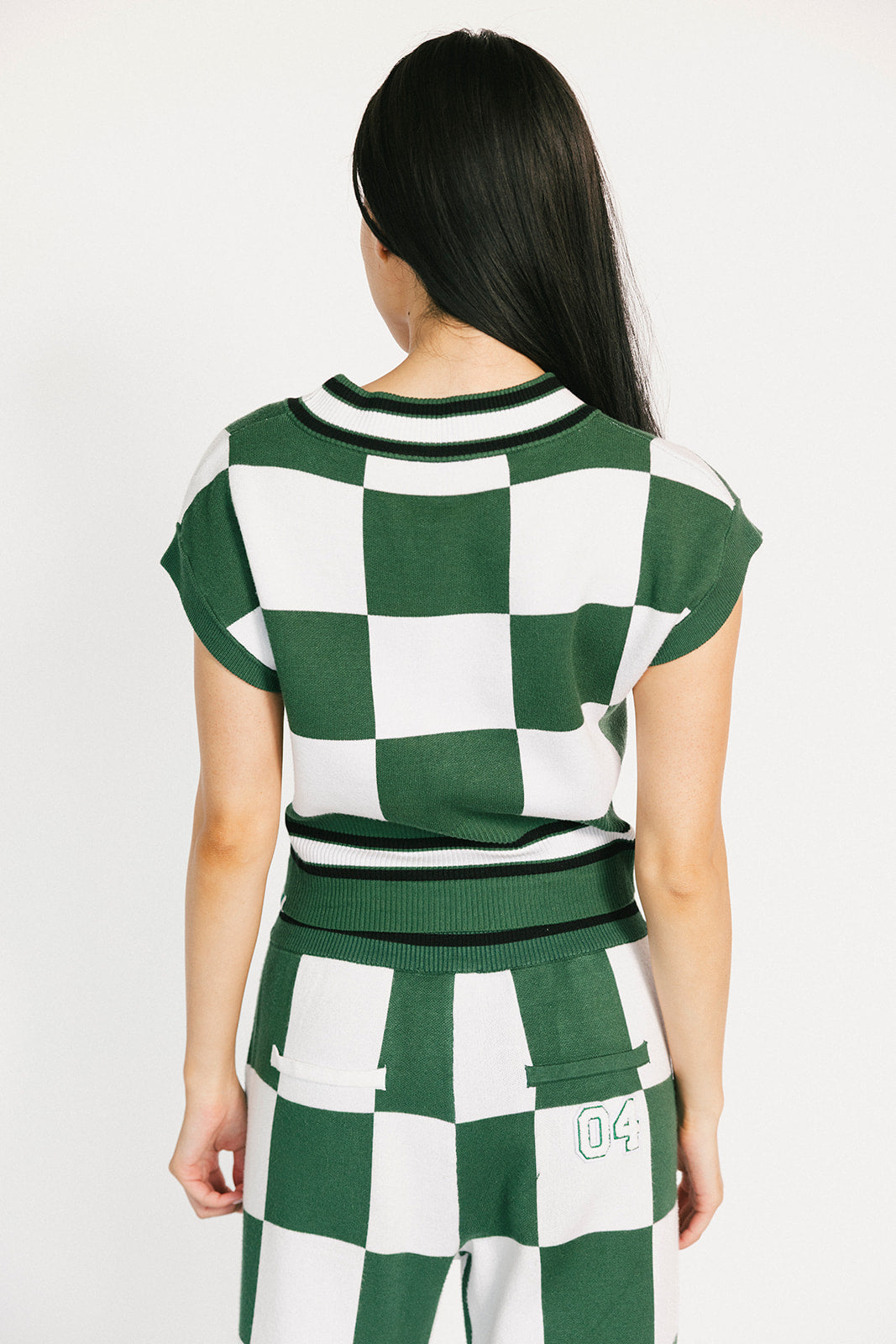 Kennedy Top - Green/White Checkered