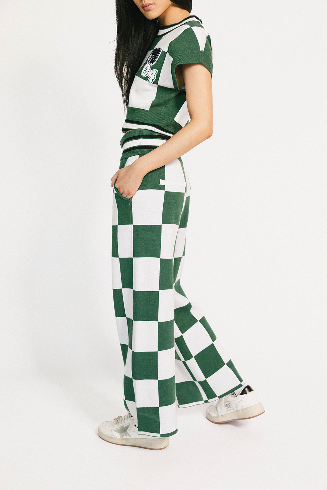 Kennedy Pant - Green/White Checkered