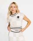 Kennedy Top - Sand/White Checkered