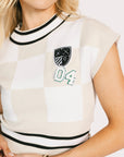 Kennedy Top - Sand/White Checkered