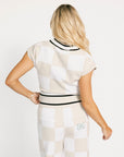 Kennedy Top - Sand/White Checkered
