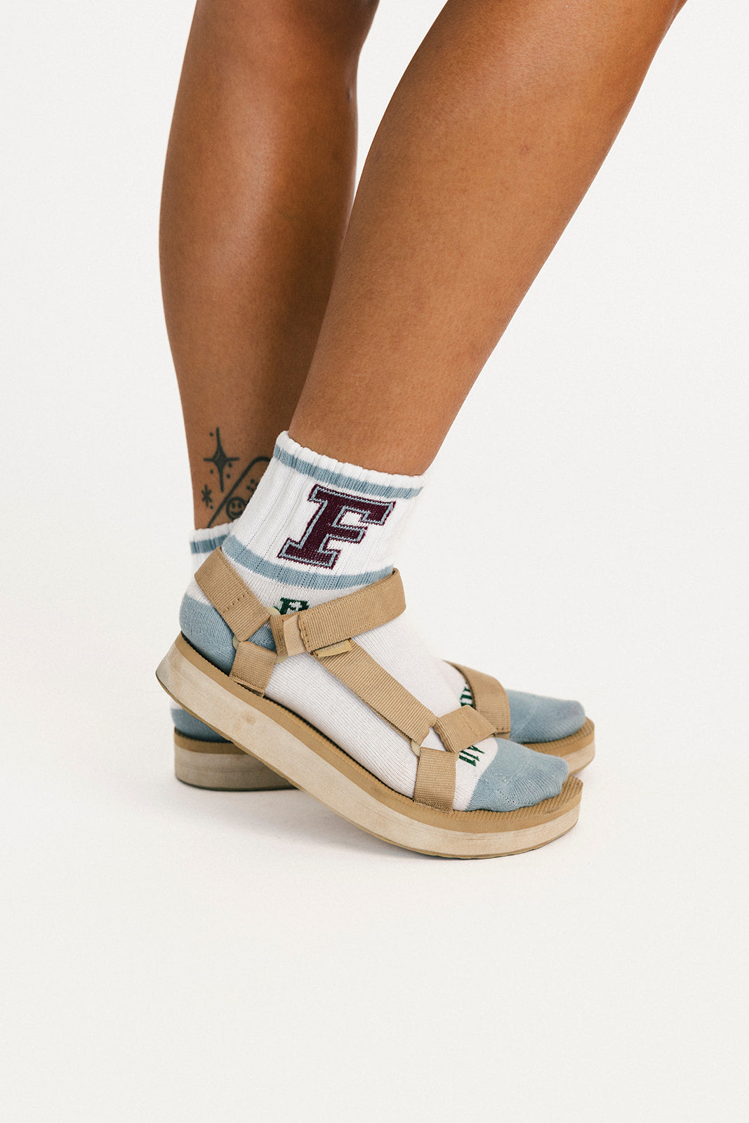 Varsity Quarter Sock - Smoke Blue