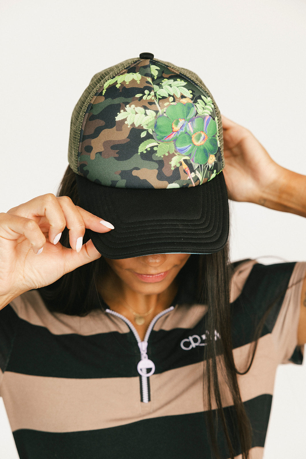 Cr X Fa Baseball Hat - Black Floral