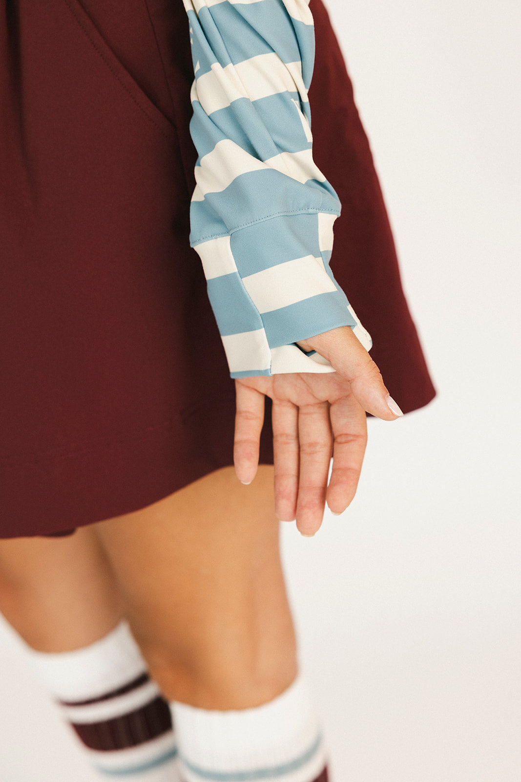 Lottie Mock Neck - Smoke Blue/Angora Fore
