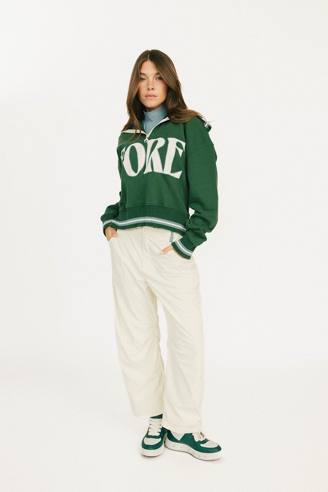 Harvard Half Zip - Green