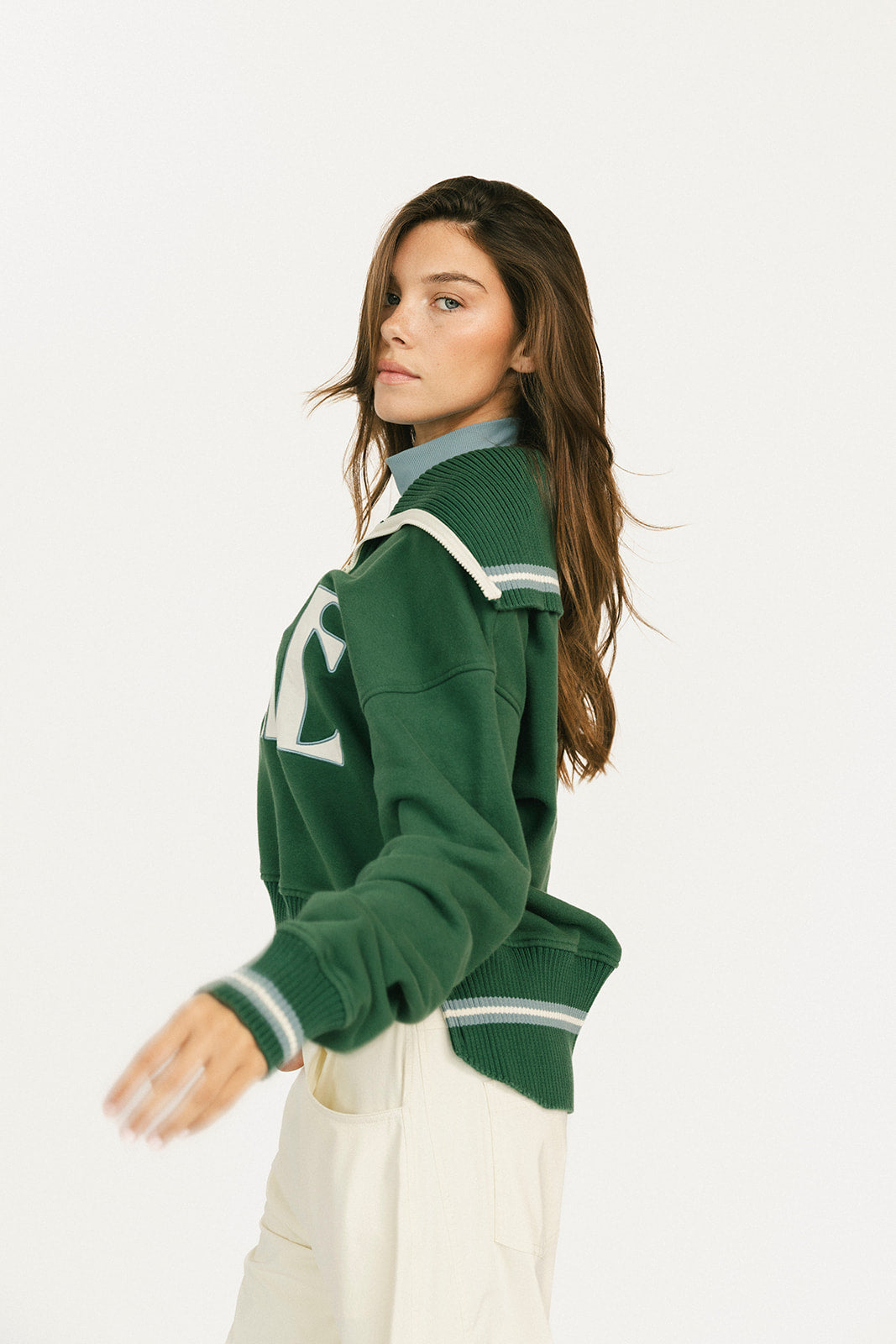 Harvard Half Zip - Green