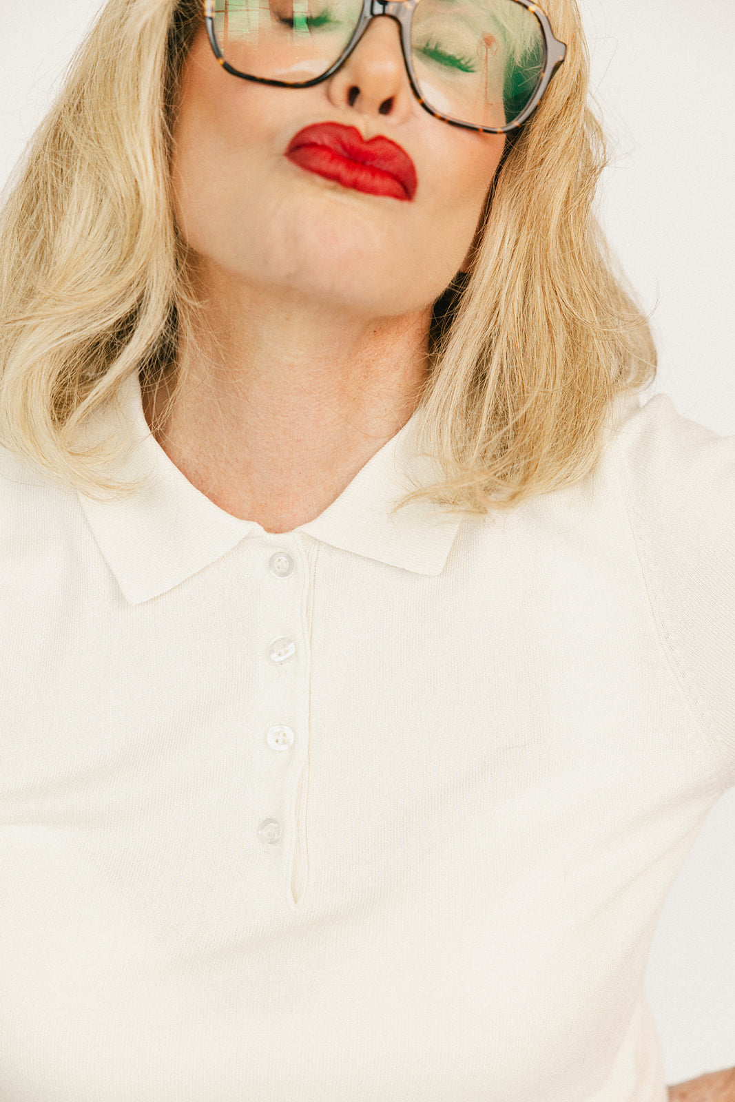 Peony Polo - White