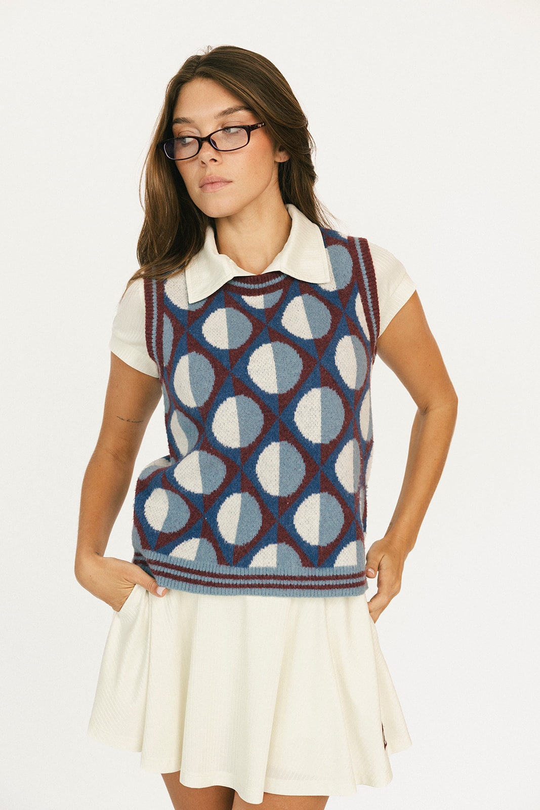 Yale Sweater Vest - Merlot