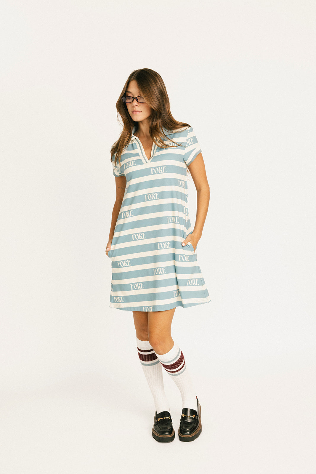 Poppy Dress - Smoke Blue/Angora Fore