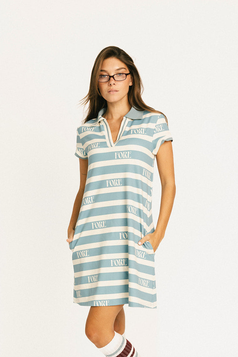Poppy Dress - Smoke Blue/Angora Fore